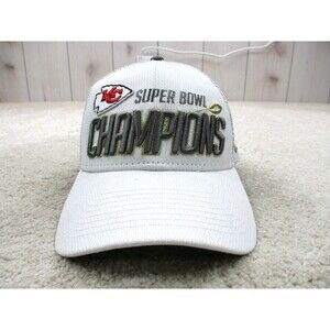 Kansas City Chiefs Hat Cap Strap Back White Gray Super Bowl LIV NFL Football Men